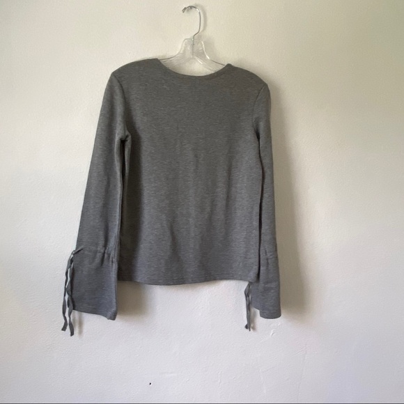 Grey & Gray Sweater Size XS Tie Sleeve Detail Long Sleeve Pullover - Picture 5 of 7